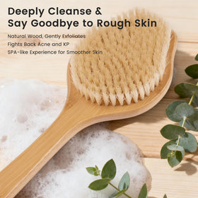 VWMYQ boar bristle close-up highlighting firm texture for exfoliating benefit