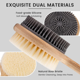 VWMYQ closeup of dense nylon bristles for deep cleansing and exfoliation benefit