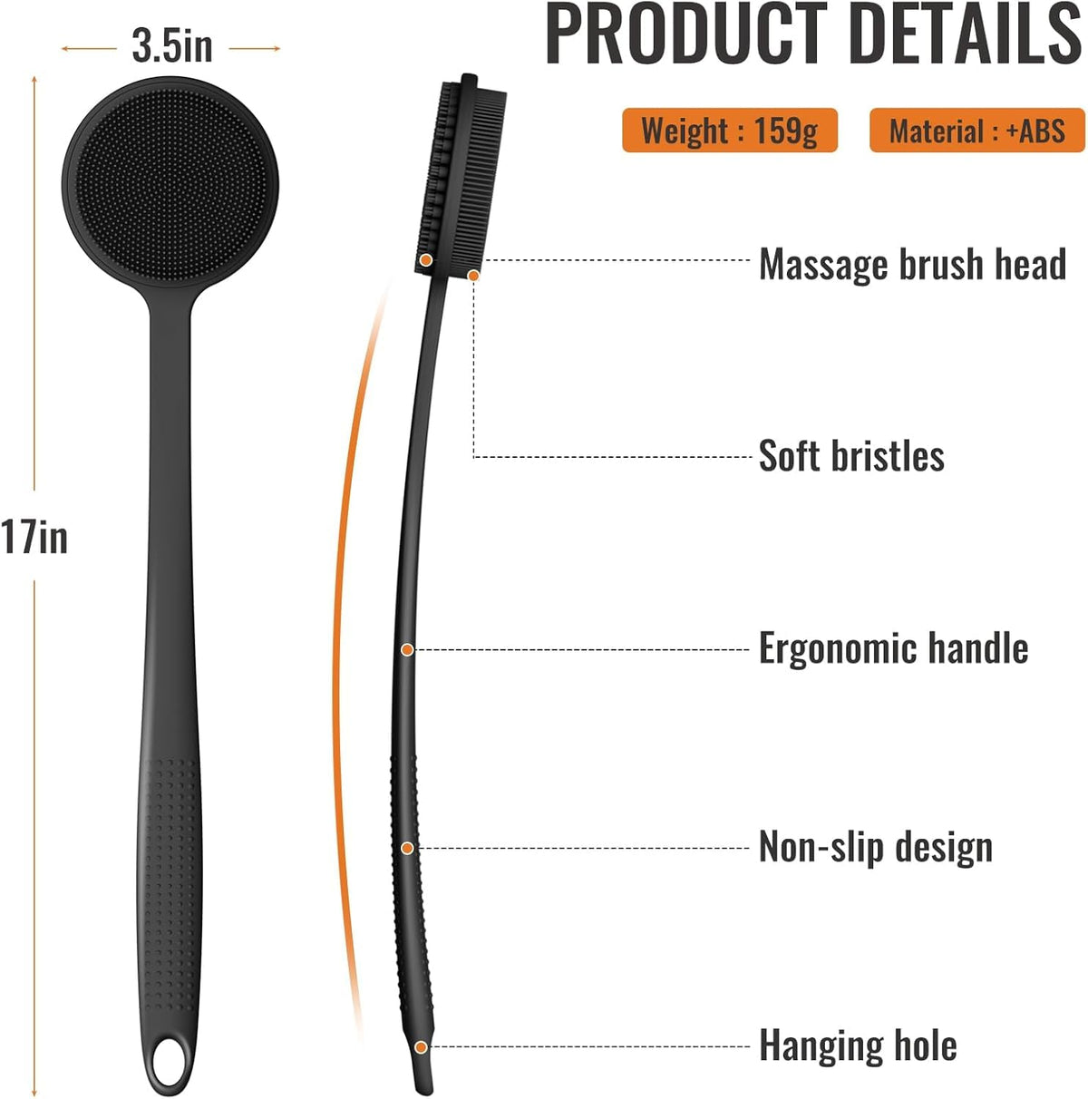 VWMYQ back scrubber in shower use reaching middle back for easier cleaning