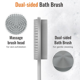 VWMYQ back scrubber in shower scene providing convenient cleansing and relaxation