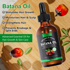 VXHDAG oil dropper releasing golden Batana oil to show texture and viscosity