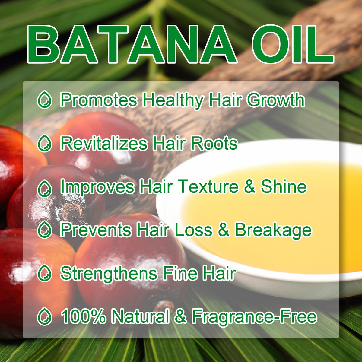 VXHDAG label close-up highlighting 100% pure Batana oil ingredient benefits