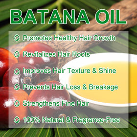 VXHDAG label close-up highlighting 100% pure Batana oil ingredient benefits