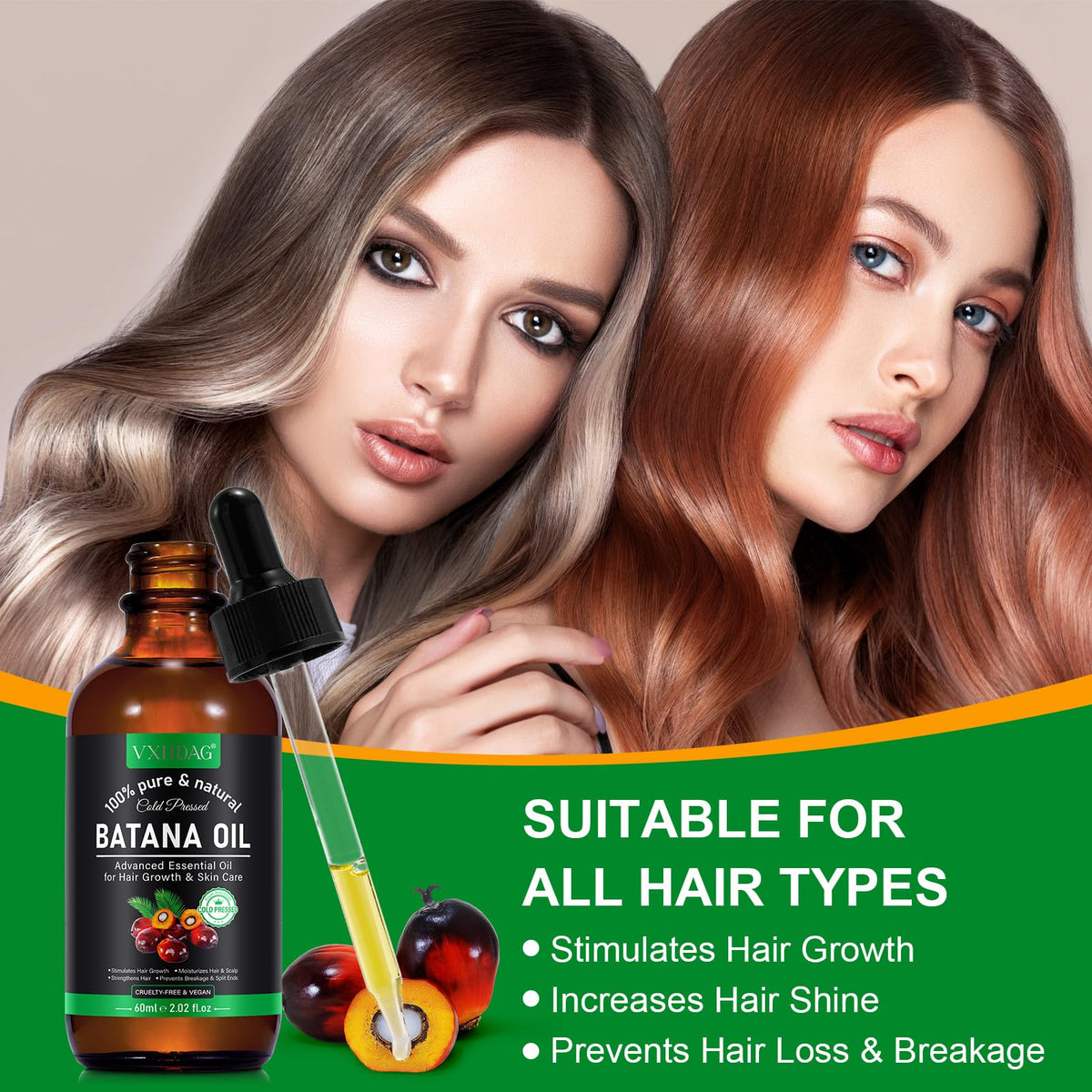 VXHDAG Batana oil on fingertips smoothing dry skin for immediate hydration
