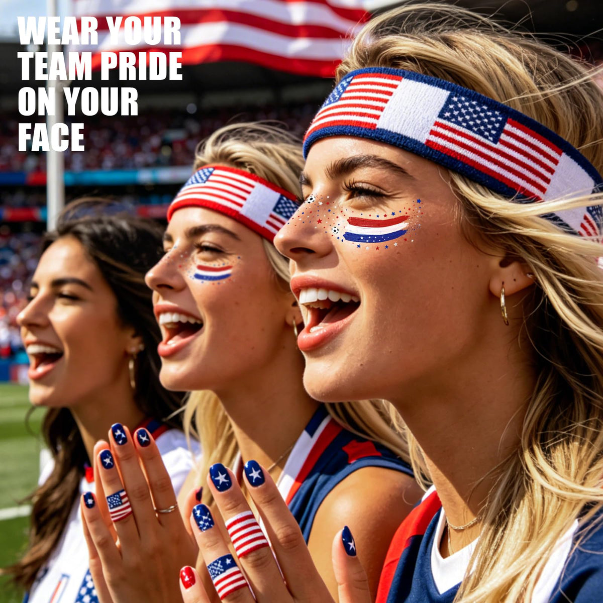 VXZ temporary tattoo applied on cheek in stadium for bold fan presence