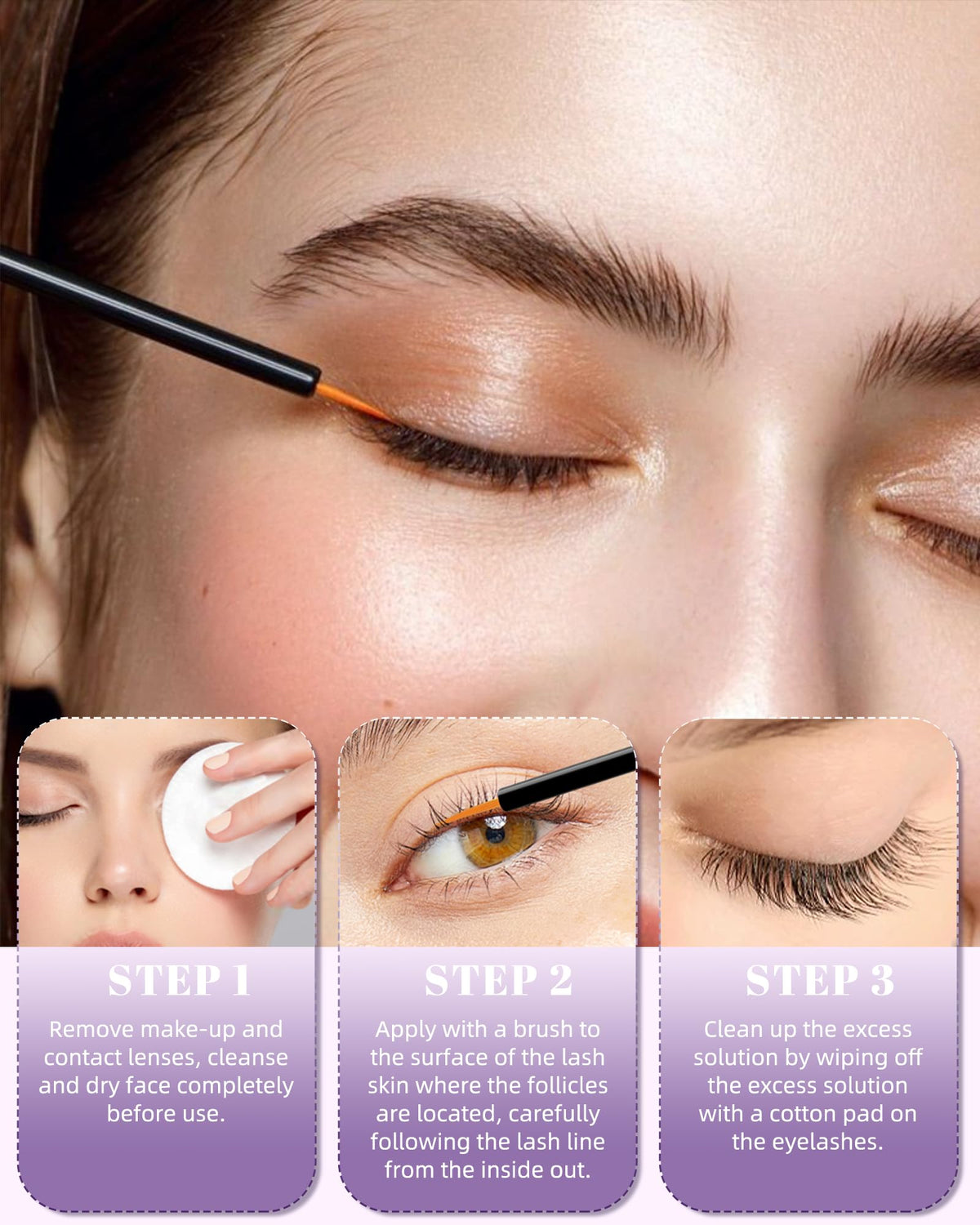 Vxzit applied along upper lash line demonstrating safe daily use