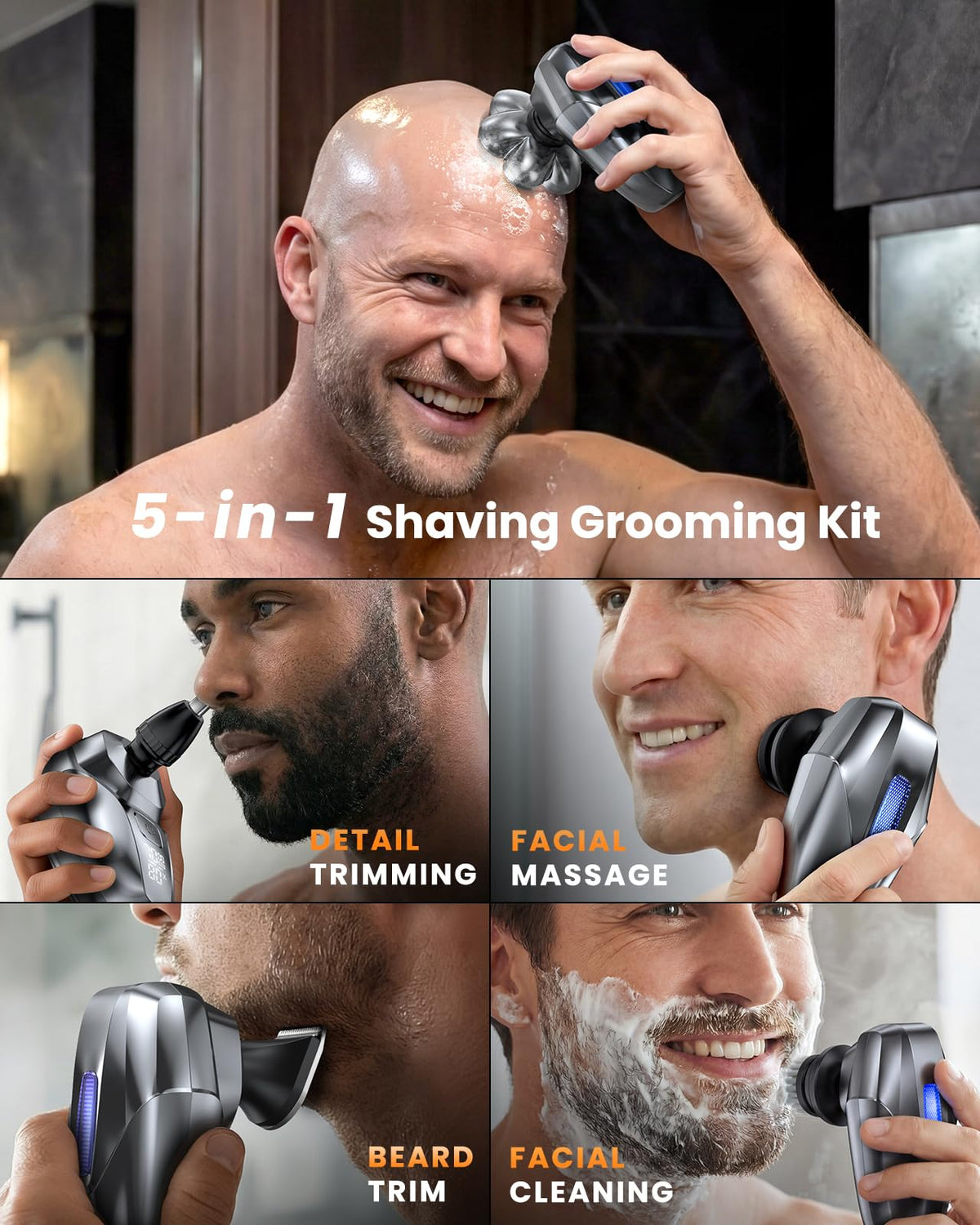 Vylto massage brush in action soothing skin after shaving