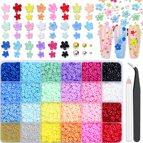 VYNELLE storage box front view showing organized 24-color flower charms benefit tidy access