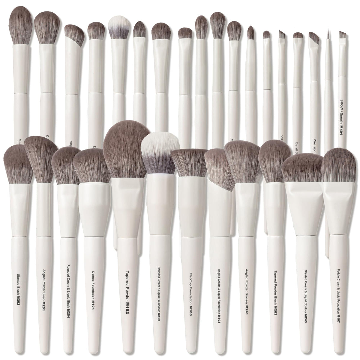 VYNESTRA front view of full 30-piece brush set showing complete kit