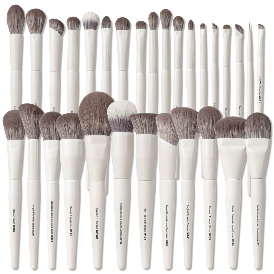VYNESTRA front view of full 30-piece brush set showing complete kit