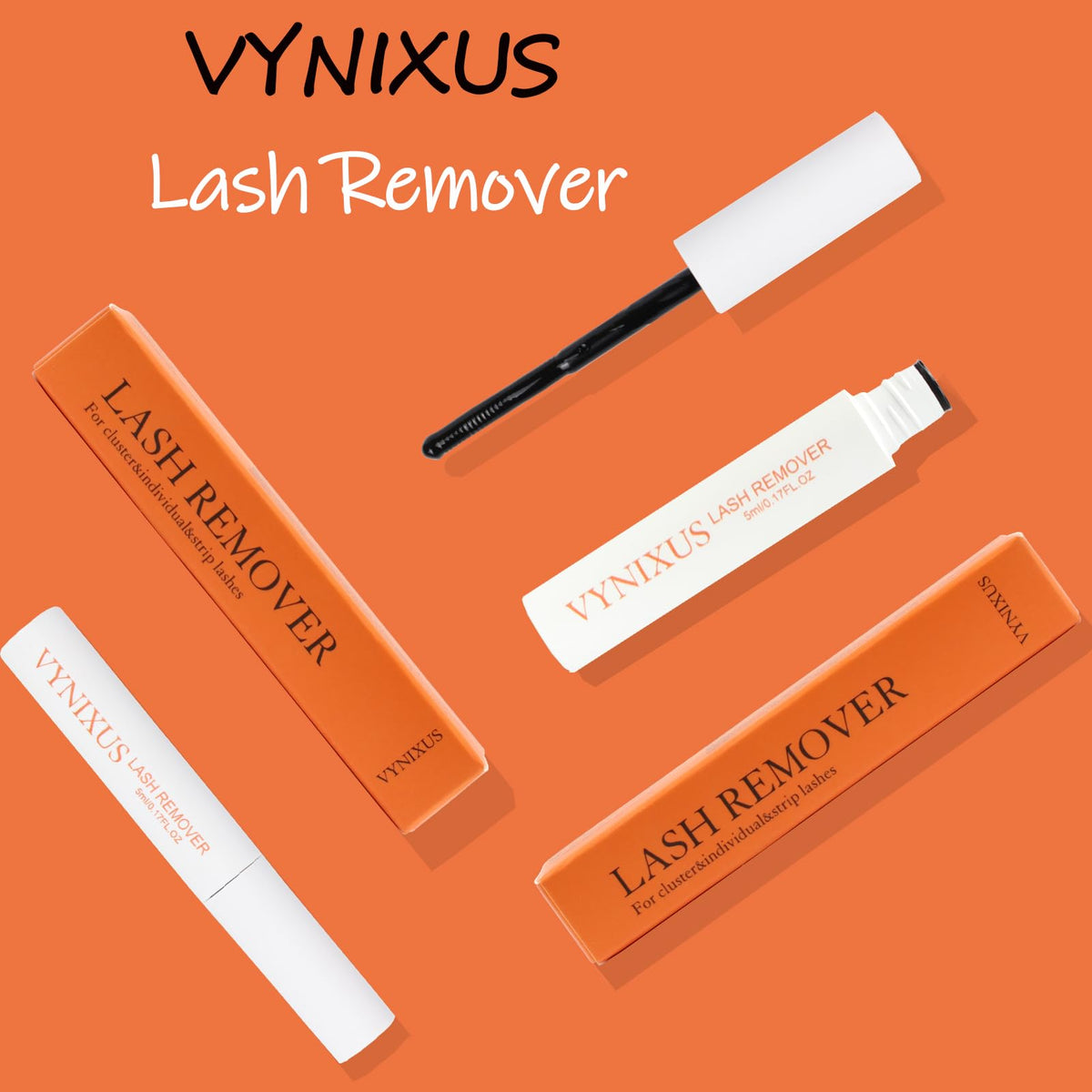 VYNIXUS on bathroom counter with tools showing easy at-home lash care routine
