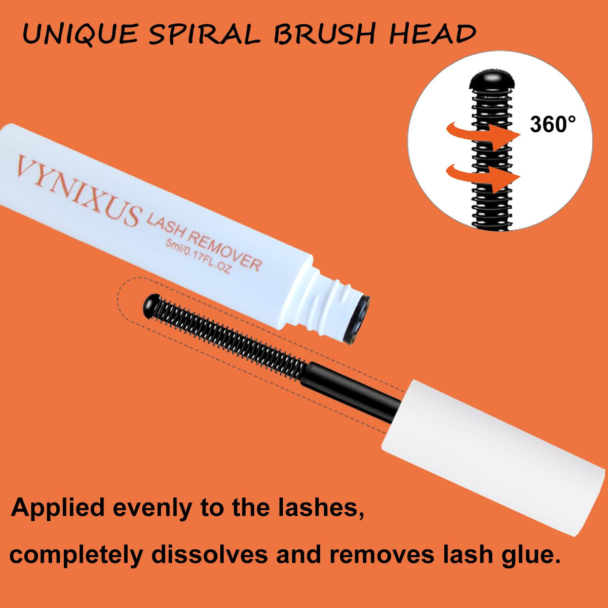 VYNIXUS removed cluster lashes on cotton pad showing gentle residue removal