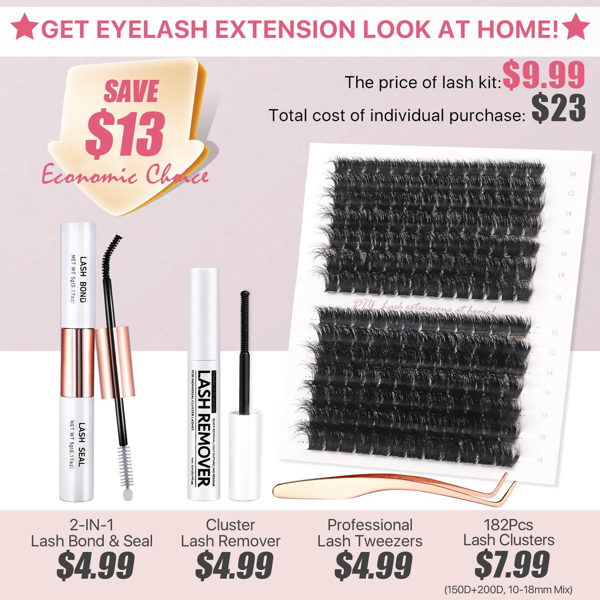 Vznffur tweezer applying cluster lashes demonstrating easy fast use