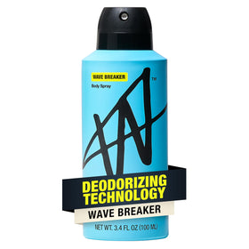 W by Jake Paul front packaging showing Wave Breaker bottle and logo for confident freshness