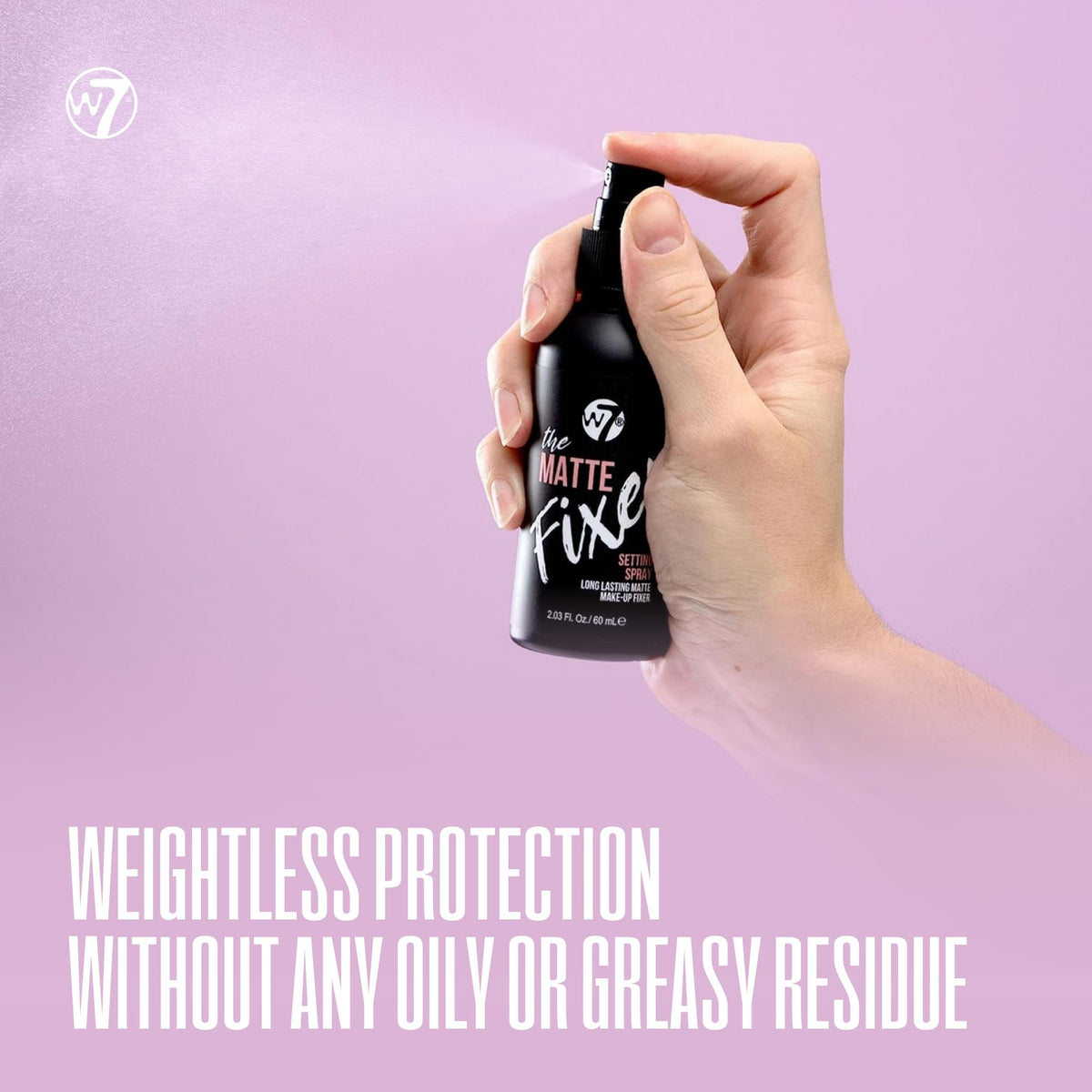 W7 products staged in a makeup bag for everyday matte-finish routine
