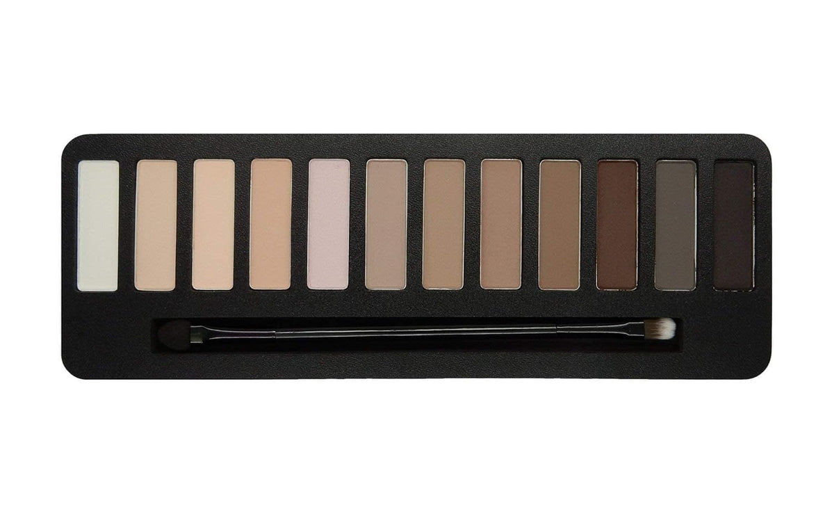 W7 palette flatlay with casual accessories for daily makeup convenience