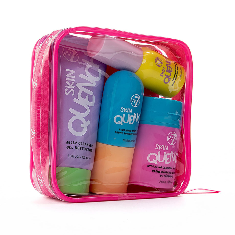 W7 front packaging of Skin Quench set showing complete routine and benefits