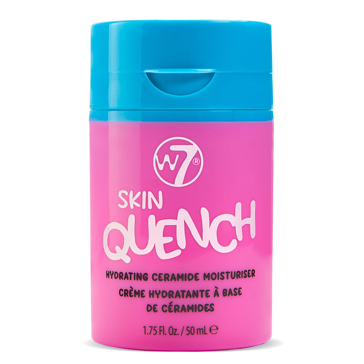 W7 moisturizer texture swipe illustrating lightweight hydration and absorption