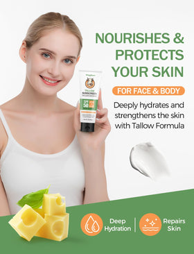 Applying Wagomars to face for non-greasy daily protection benefit