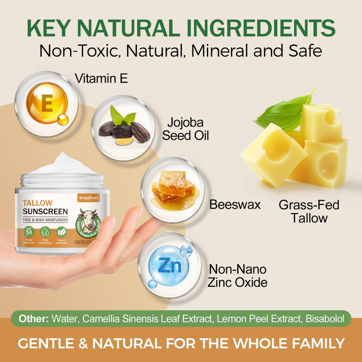 Wagomars back label displaying ingredient list and usage directions