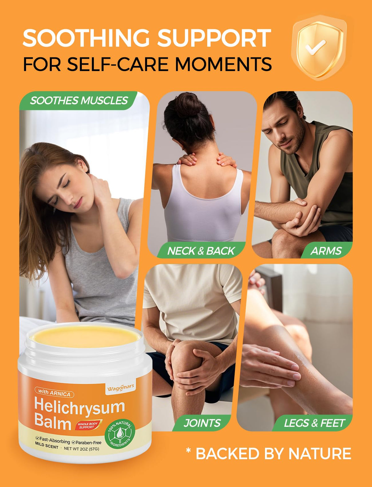 Wagomars compact jar in a pocket showing portable soothing care
