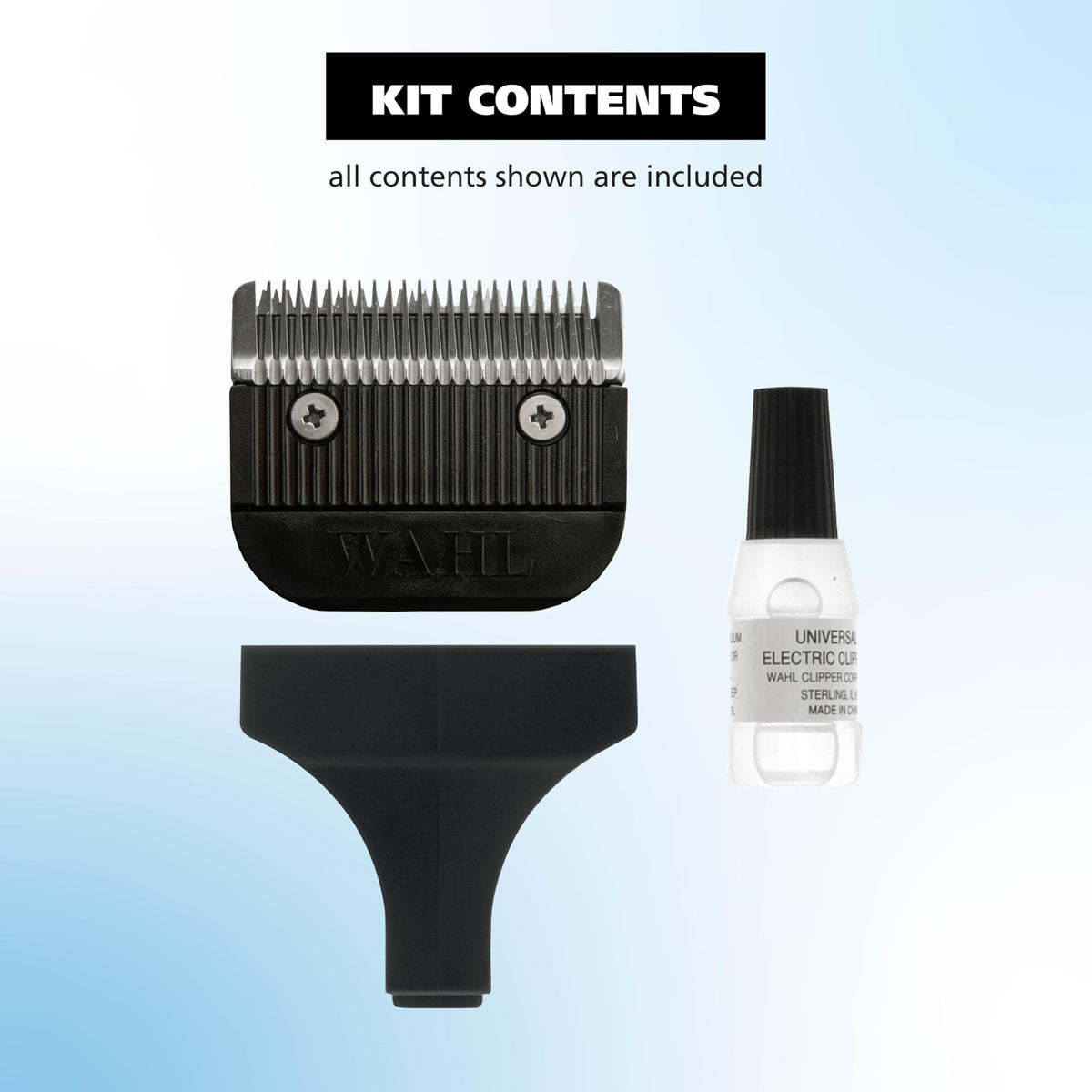 Wahl blade cutting short hair on a mannequin showing consistent, snag-free clipping