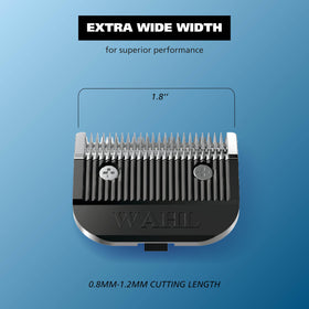 Wahl blade on bathroom counter with clipper showing readiness for home grooming routines