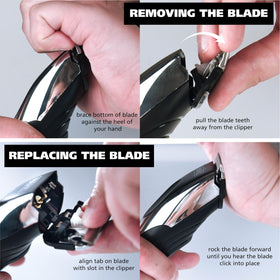 Wahl blade next to ruler showing compact size and exact fit for compatible models