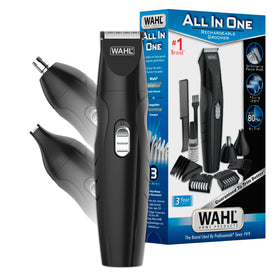 Wahl 9685-200 front view showing compact cordless trimmer, ideal portability