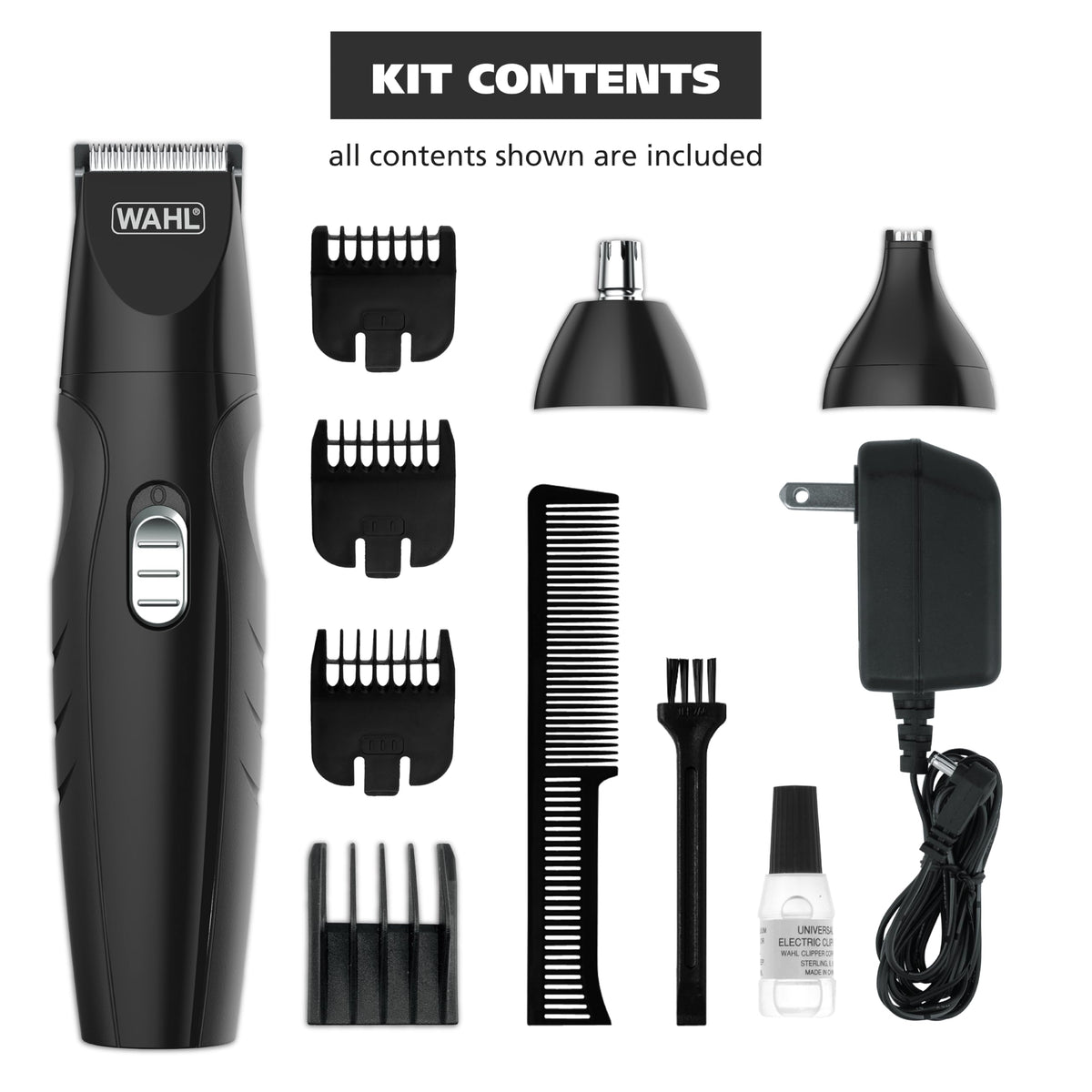 Wahl trimmer on bathroom counter in lifestyle setting for daily grooming convenience