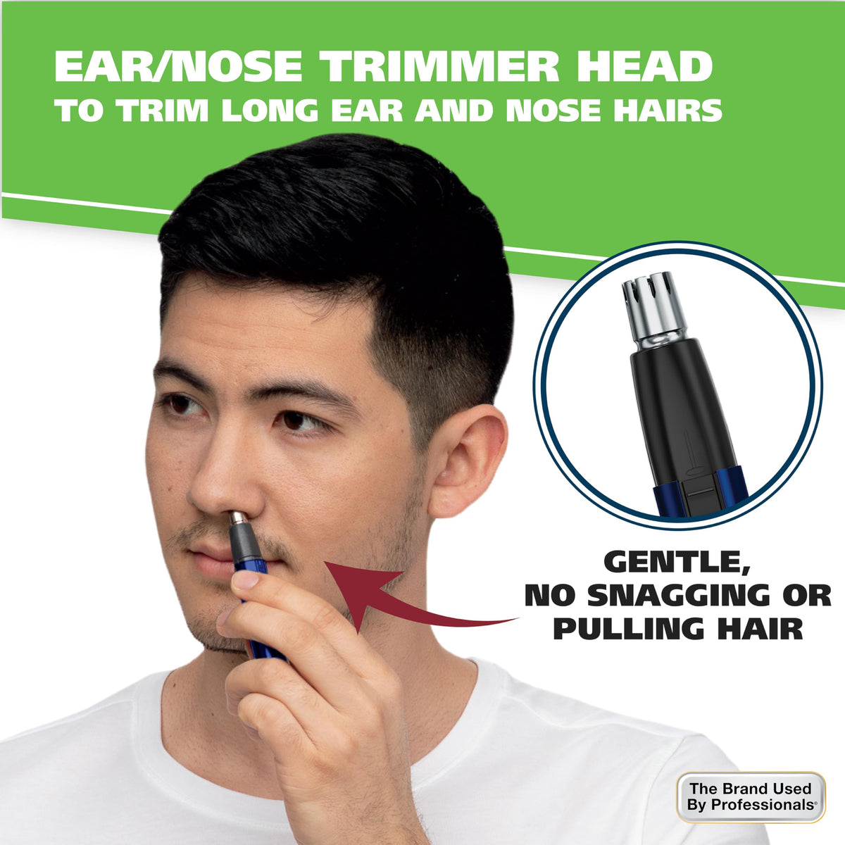 Wahl adjustable eyebrow guide demonstrating two-position trimming