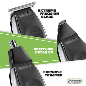 Wahl trimmer being rinsed under water showing waterproof convenience