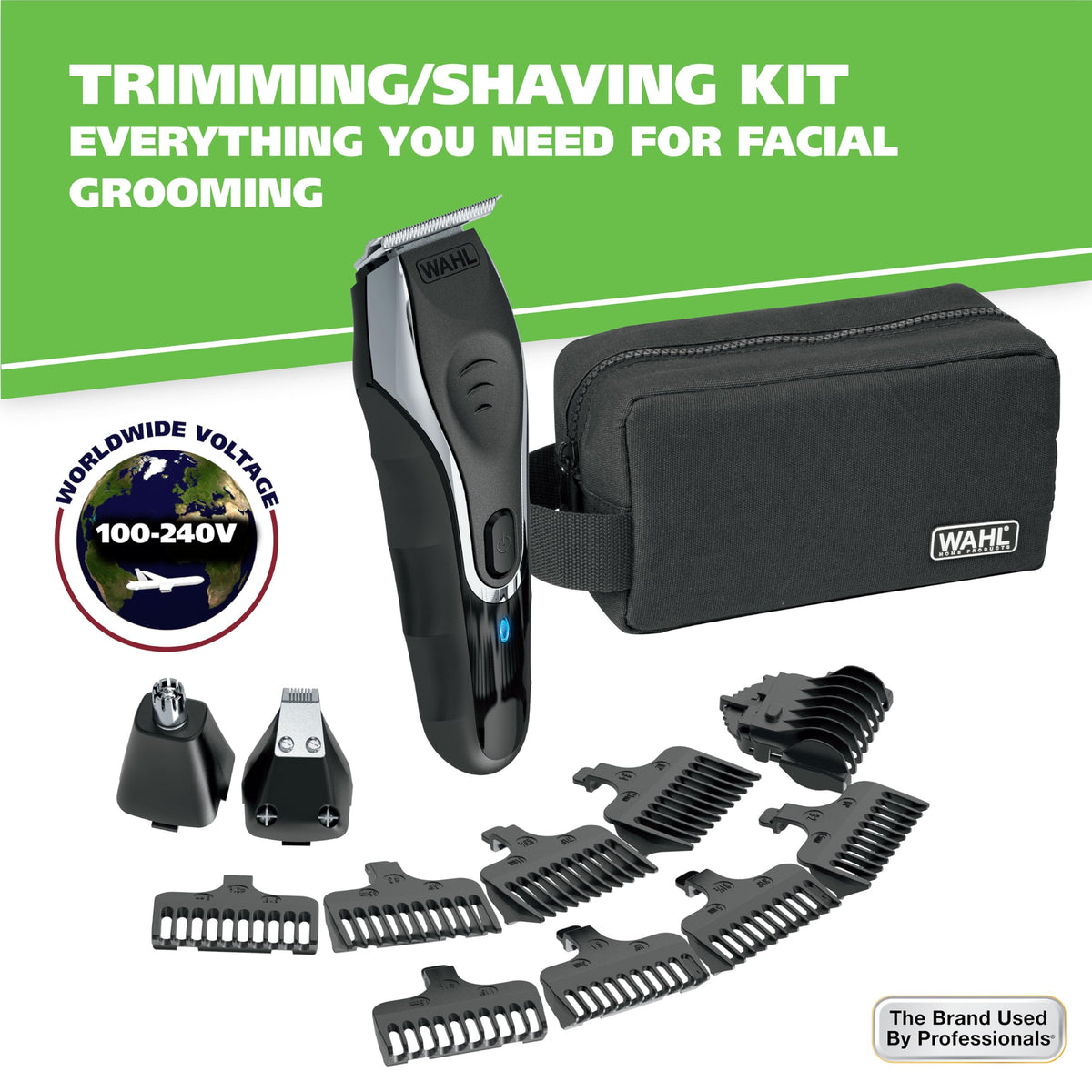 Wahl rotary detail head attached for accurate mustache and edge grooming