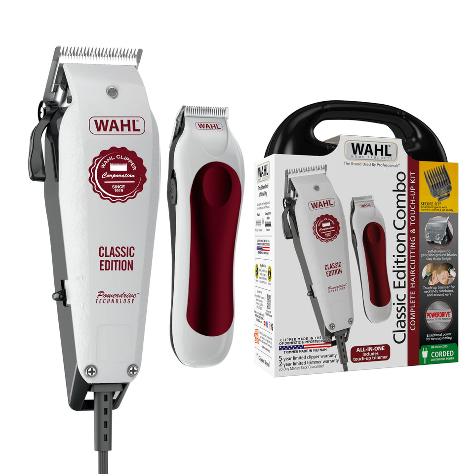 Wahl classic edition front view showing clipper and trimmer, clear product presentation and benefit