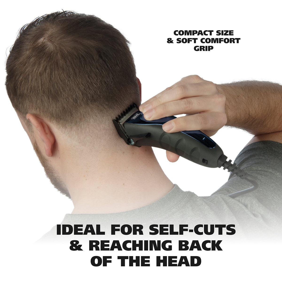Wahl clipper in hand demonstrating ergonomic grip and control