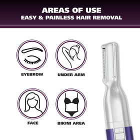 Wahl close-up of stainless steel blades highlighting precision and gentle trim