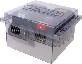 Wahl color-coded combs aligned for fast length identification
