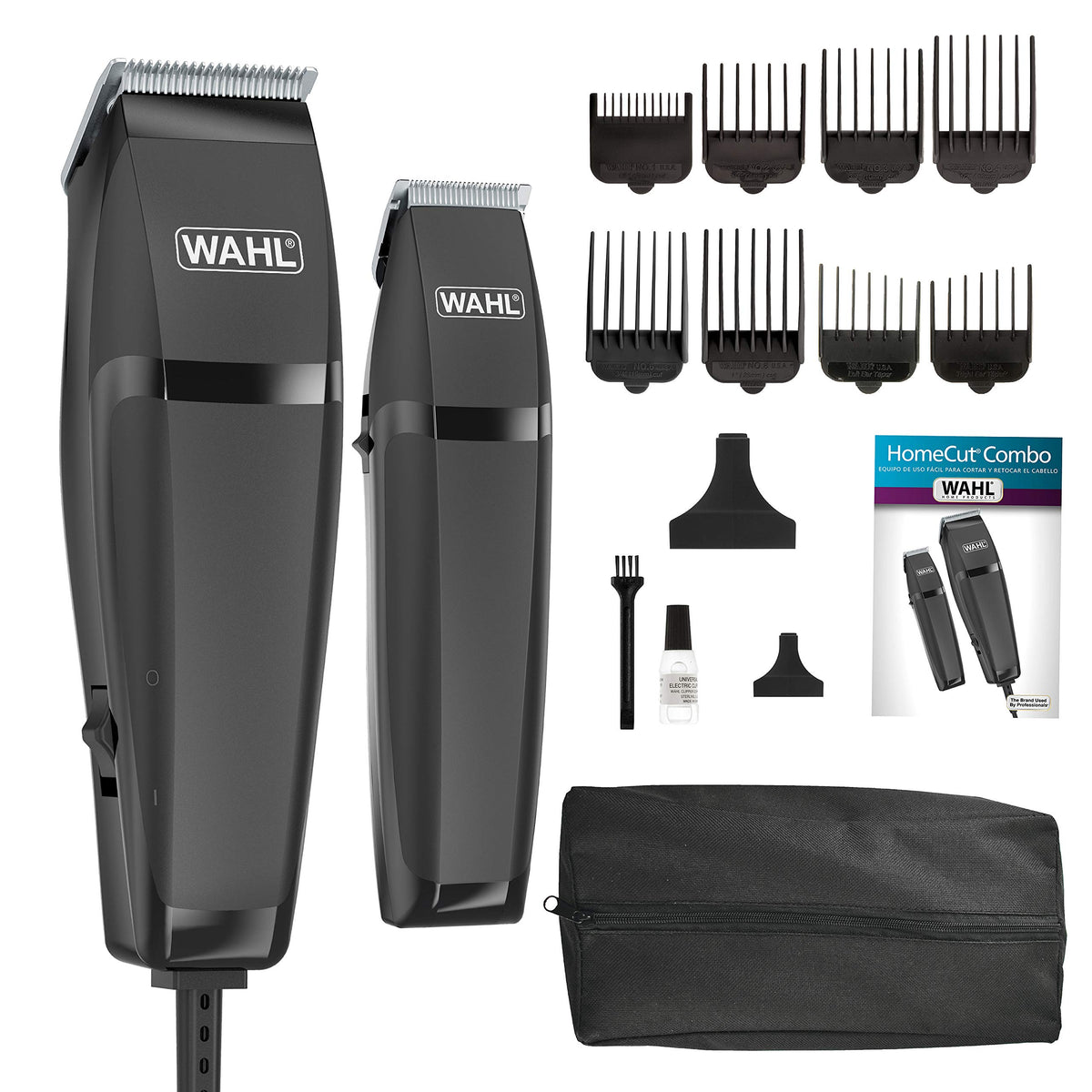 Wahl Combo Pro front view showing complete kit and accessories for easy home grooming