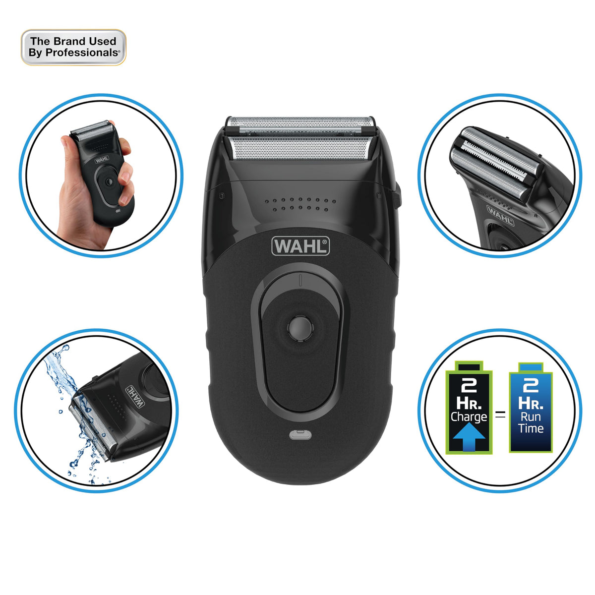 Wahl compact close-up of dual flexible foils highlighting contouring performance