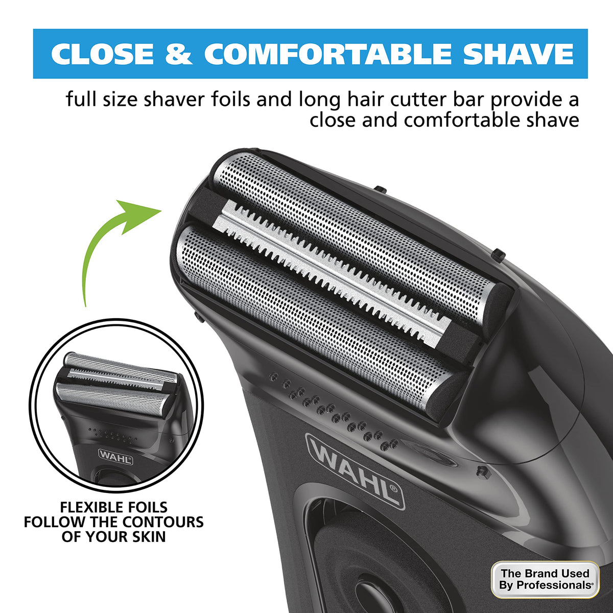 Wahl compact held in hand illustrating compact size and travel-friendly design