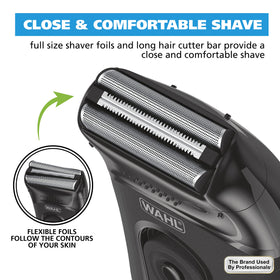Wahl compact held in hand illustrating compact size and travel-friendly design
