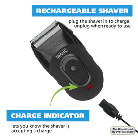 Wahl compact being rinsed under tap to show hygienic rinseable foils and easy cleaning