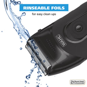 Wahl compact with foil guard and charging cord showing included protective accessories