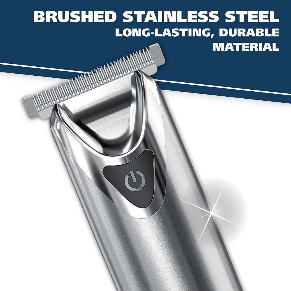 Wahl detail trimmer creating a sharp edge for precise beard shaping