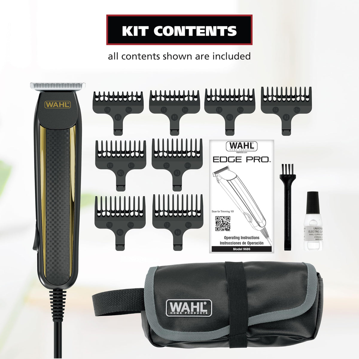 Wahl Edge Pro detail trimmer attachment pictured for precise styling and mustache detailing