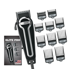 Wahl Elite Pro front view showing clipper and ergonomic grip for comfortable control