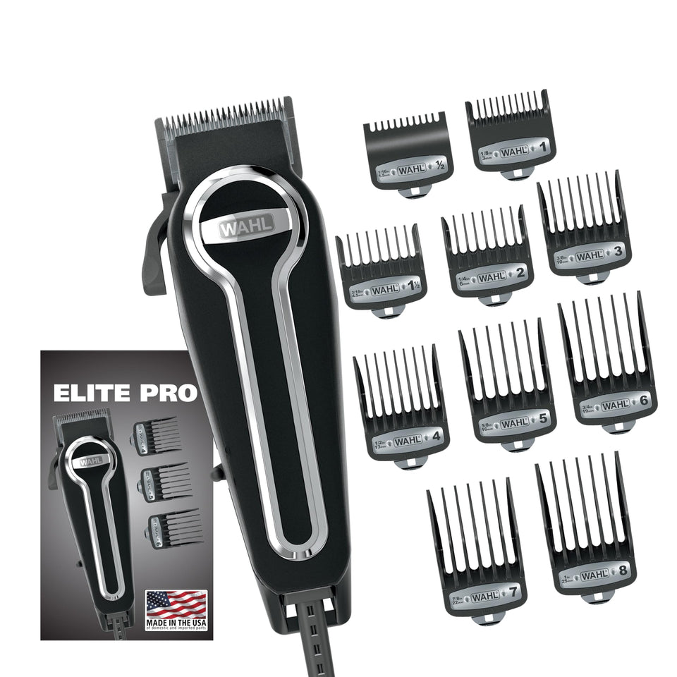 Wahl Elite Pro front view showing clipper and ergonomic grip for comfortable control