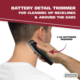 Wahl ergonomic handle grip detail for comfortable control and reduced hand fatigue
