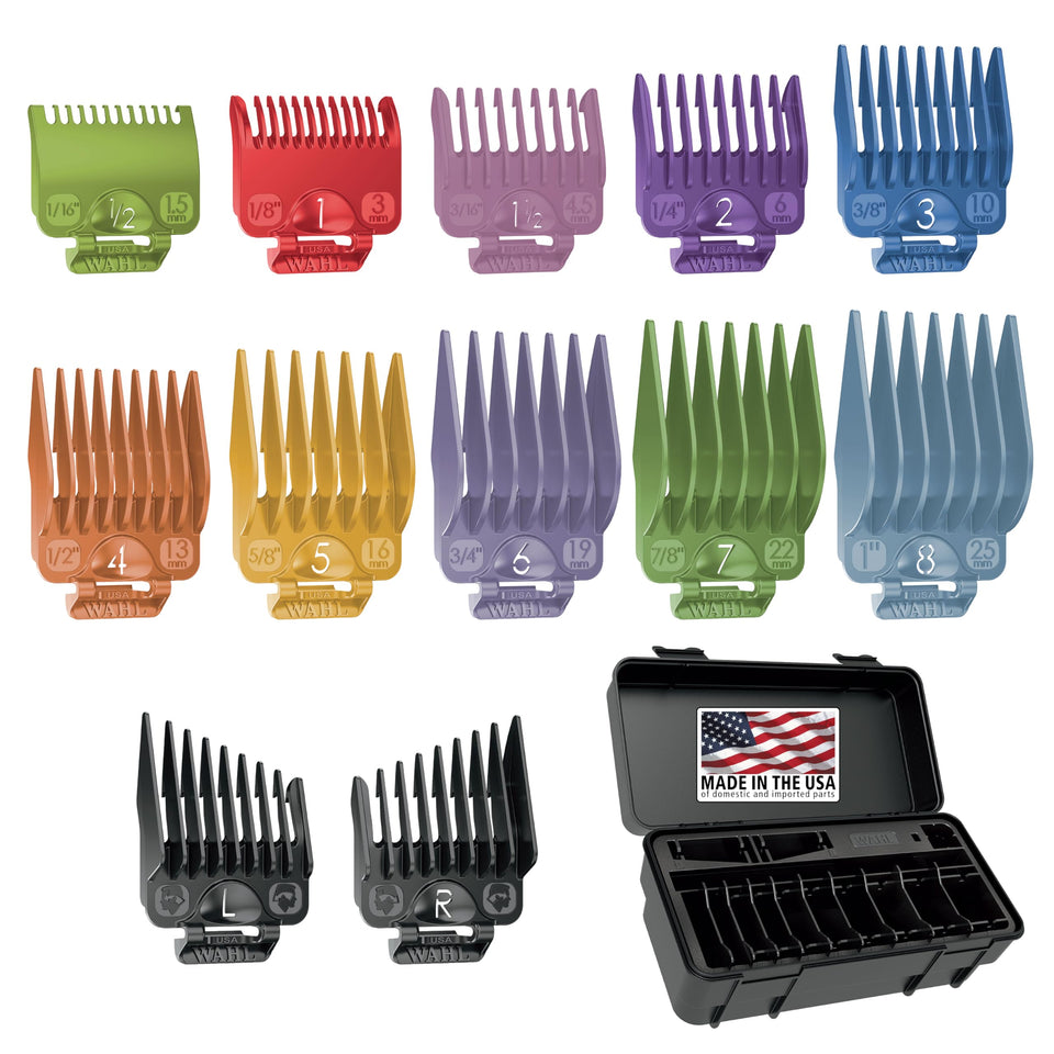 Wahl front packaging showing organizer and guards for quick setup