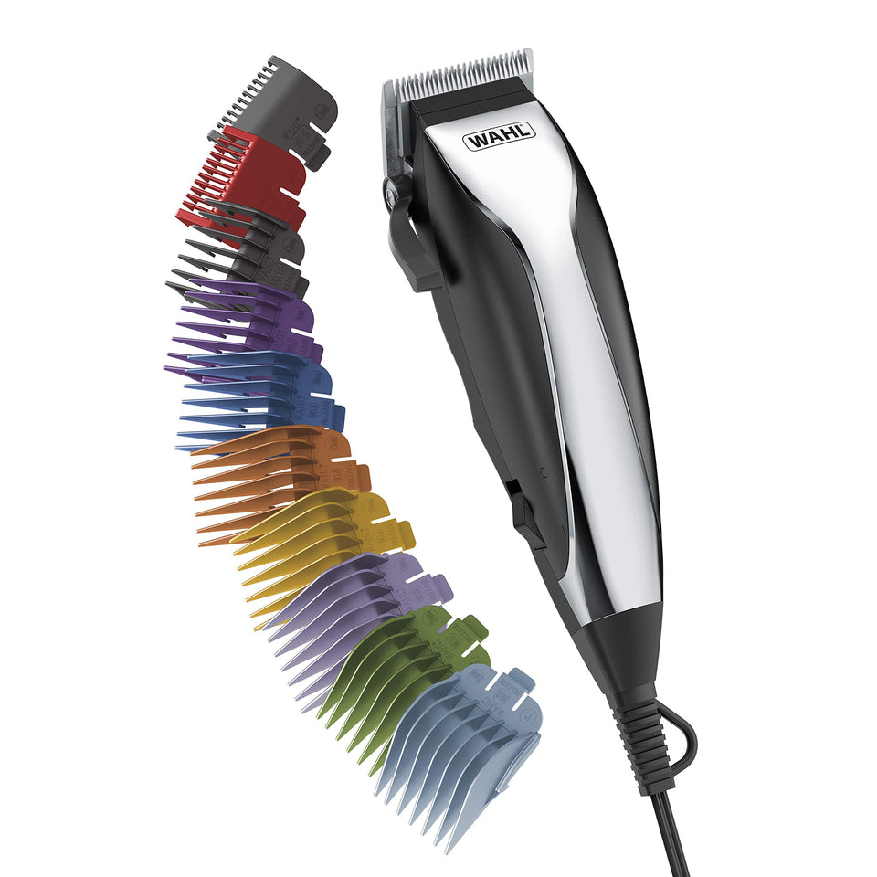 Wahl clipper kit front view showing complete set and power cord for reliable cutting